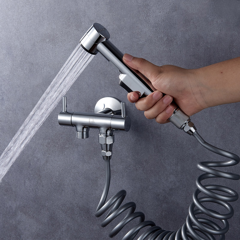 潜水艇增压喷枪水龙头厕所喷头马桶伴侣冲洗器卫生间妇洗器屁股—喷头