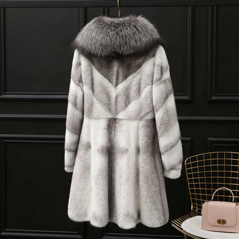 十字貂水貂皮大衣女中中长皮草整貂外套2020皮草