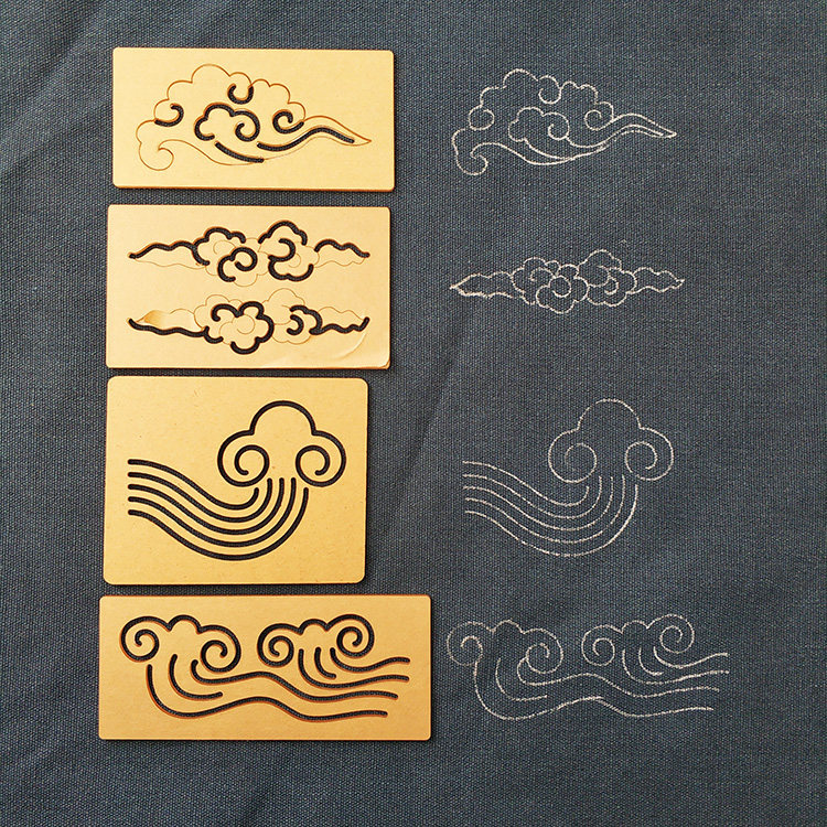 云纹纹样透明刺绣布艺diy手工国风传统中国尺子