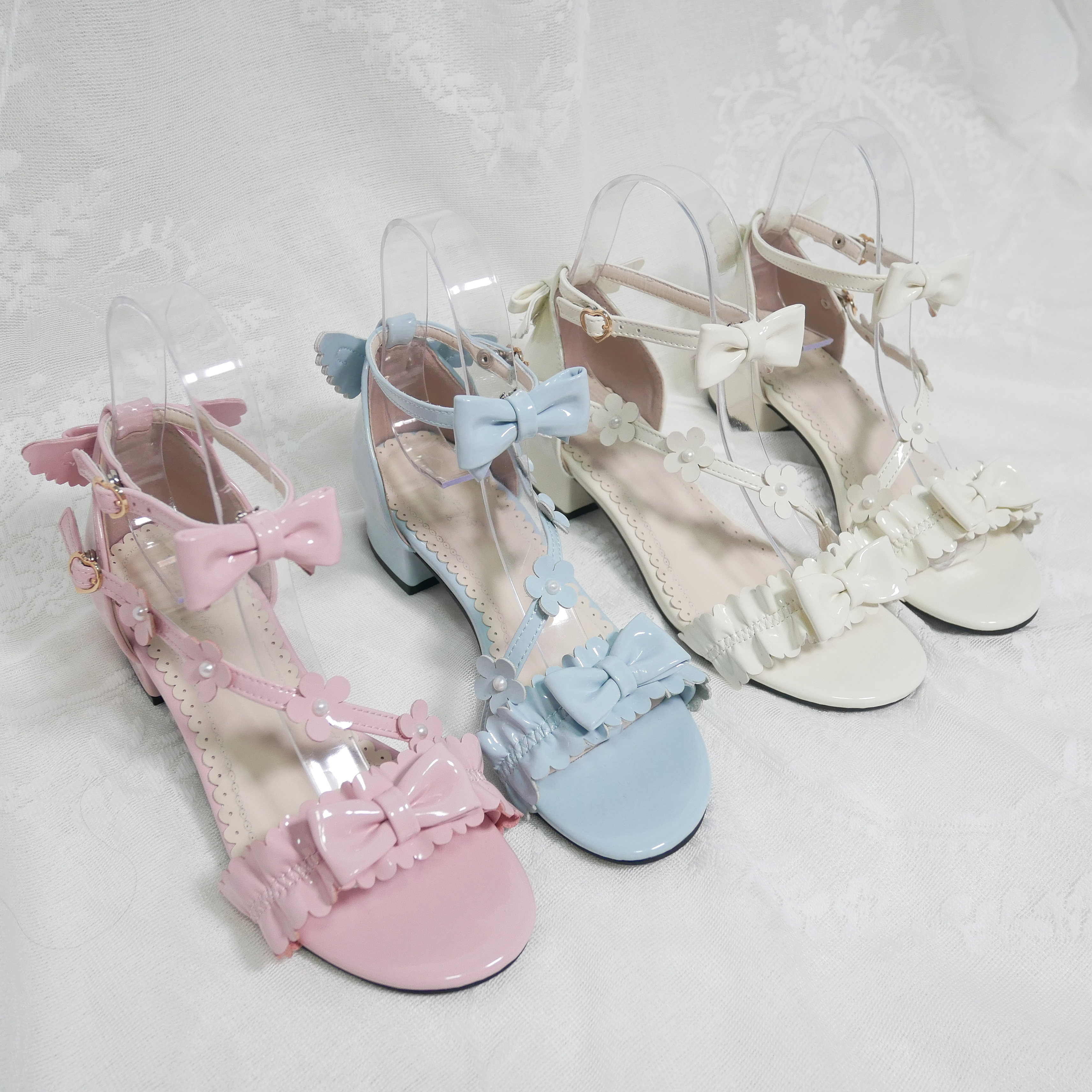 全款预约未闻花名lolita凉鞋蝴蝶结洛丽塔鞋子露趾仙女风夏季