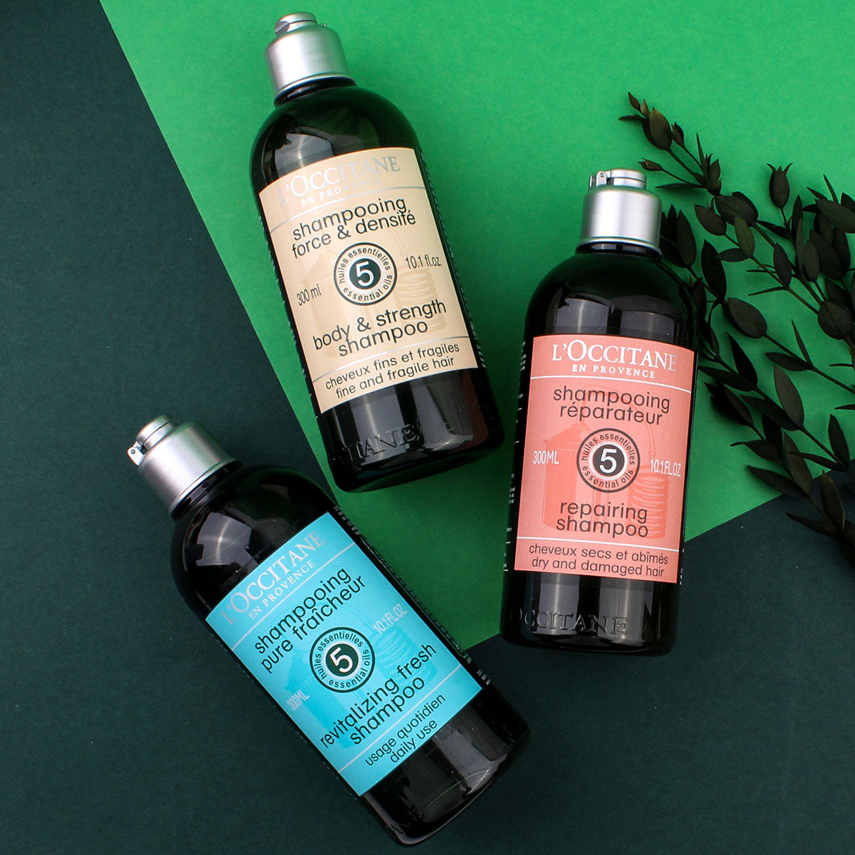 欧舒丹草本强韧防落发洗发水300ml500滋养修护滋养纯净法国