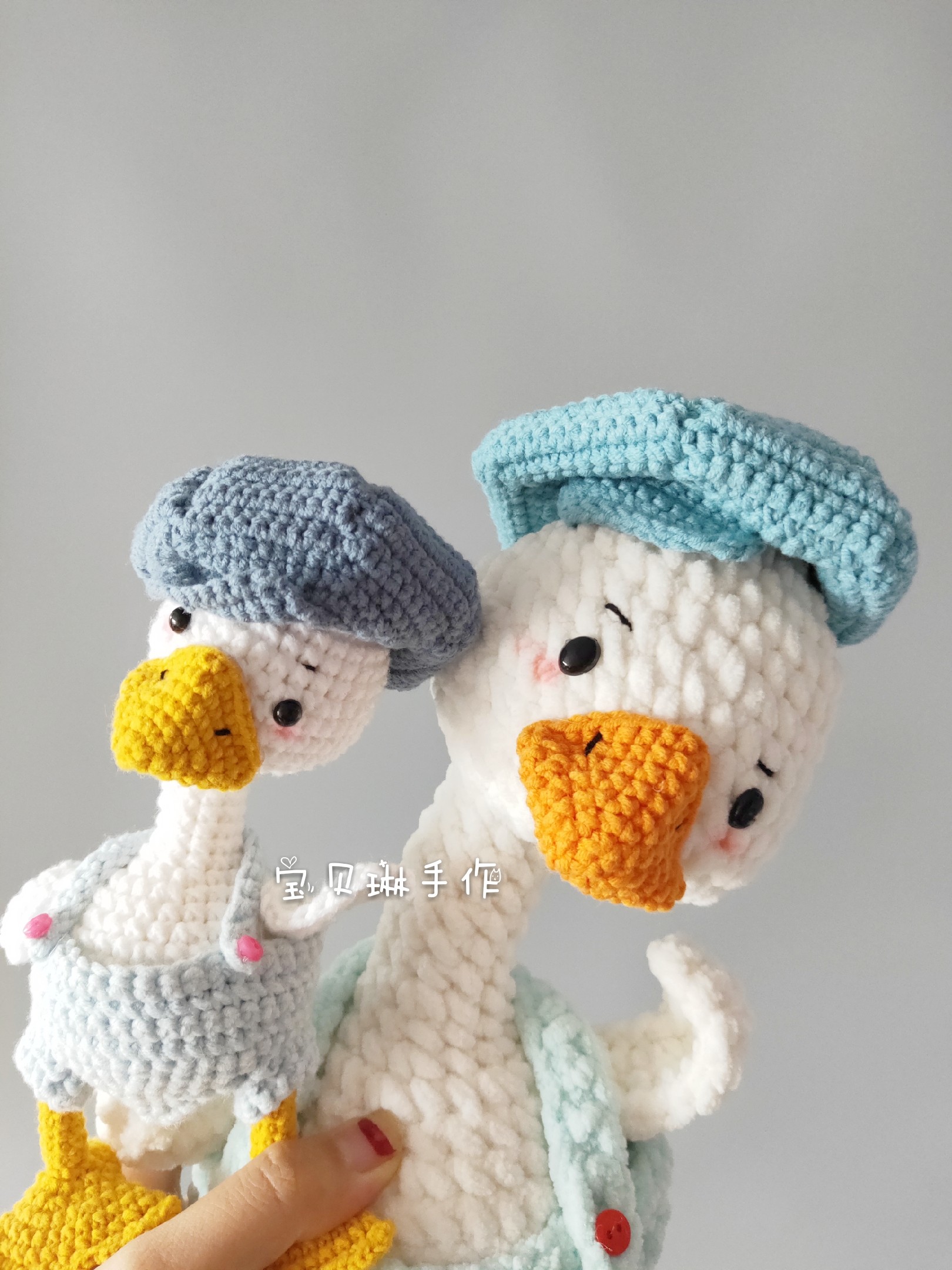 宝贝琳手作钩针毛线编织diy呆头鹅歪脖杀网红材料包高清视频包邮