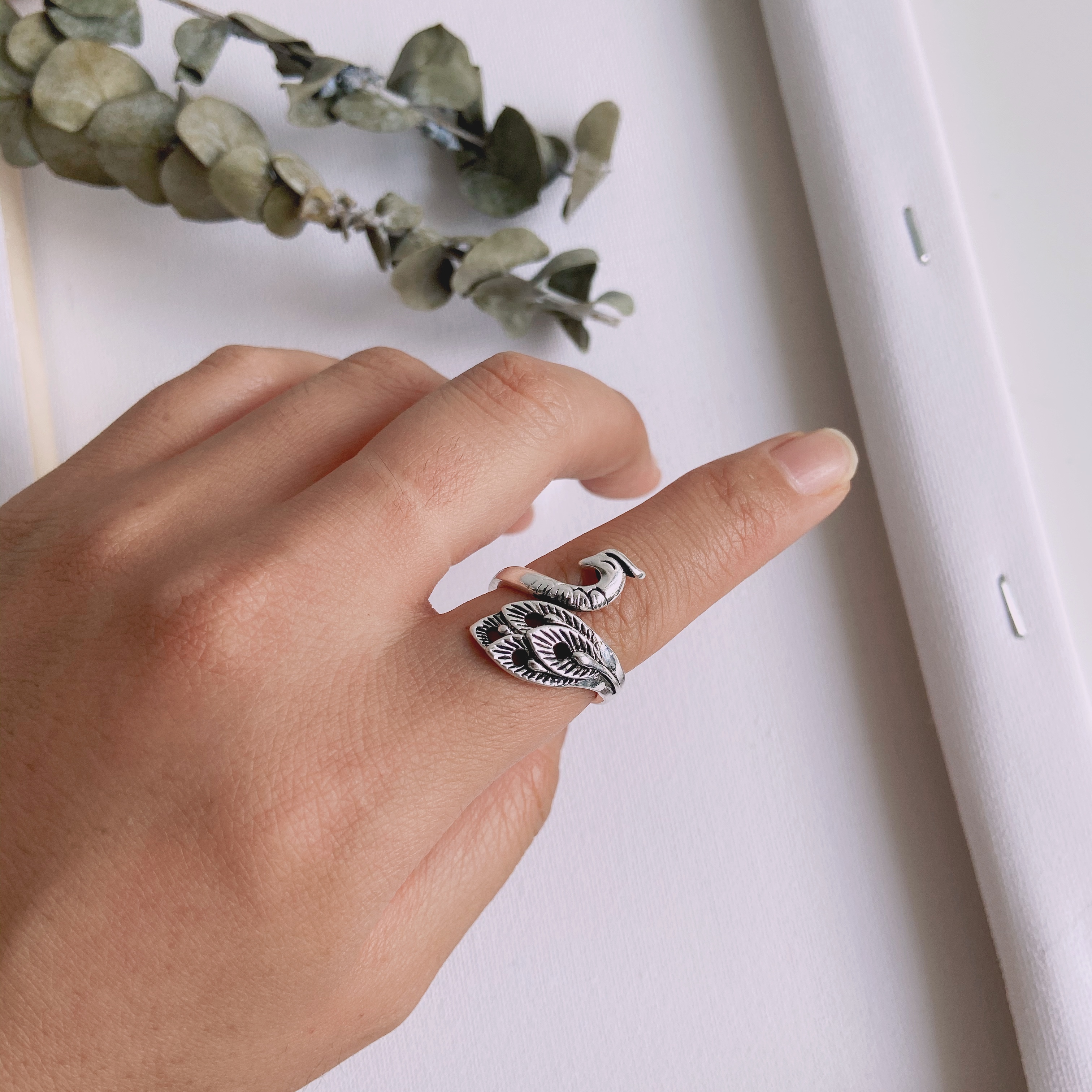 带线神器创意复古开口孔雀戒指民族风凤凰做旧戒指