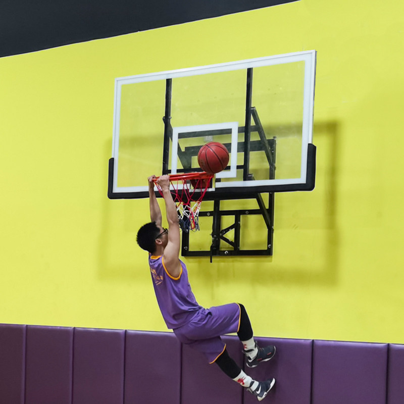 篮球少儿挂墙篮球架升降家用训练钢化玻璃钢玻璃篮球架