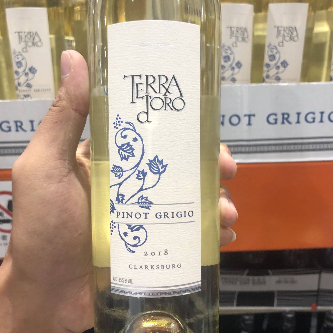 美国进口terra灰皮半干白葡萄酒750ml开市costco山姆干白静态葡萄酒