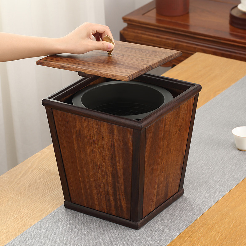 水桶雯晨茶水花梨实木茶渣桶废水家用茶台垃圾桶茶道