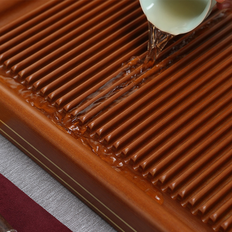 雯晨茶具简约铜线胶木台湾功夫茶电木功夫托盘茶盘