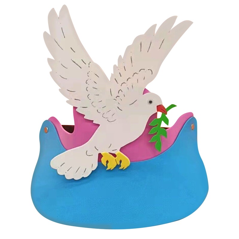 eva幼儿园表演道具小白鸽头饰动物和平和平鸽鸽子头饰