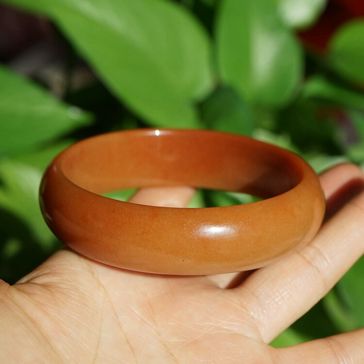 手镯泥石内径65mm正品天然金丝玉彩玉彩石红色手饰