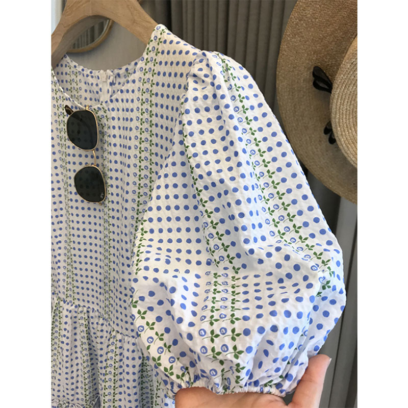 春款女装2022年新款高级感小个子打底配大衣内搭短袖碎花连衣裙夏