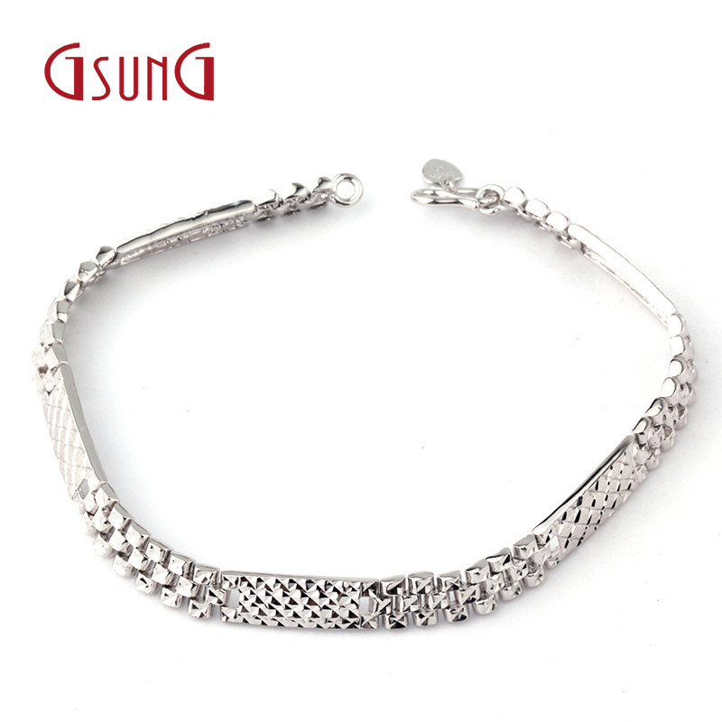 铂金gsungpt950手链男女女款手表表链白金闪亮手饰