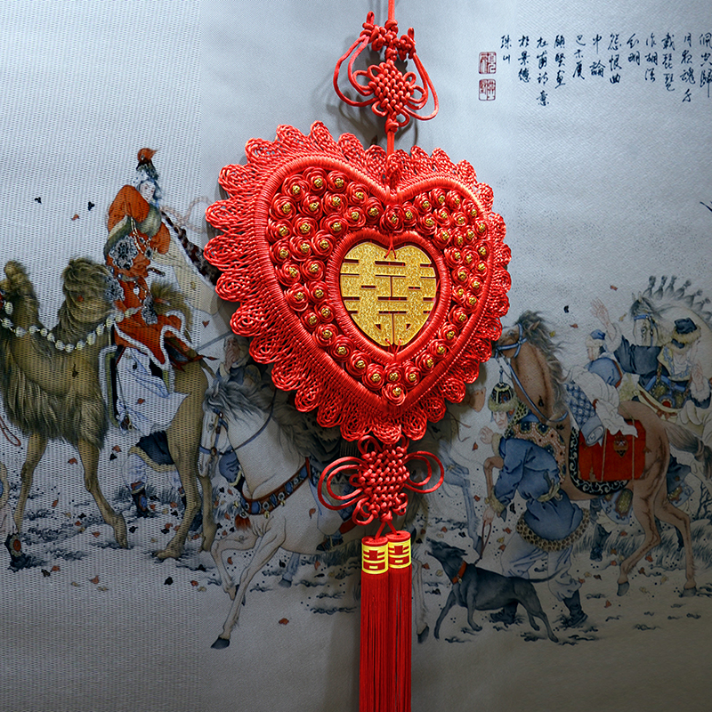 中国结结婚用品特大号双喜喜字临门鸳鸯戏水同心结中国结