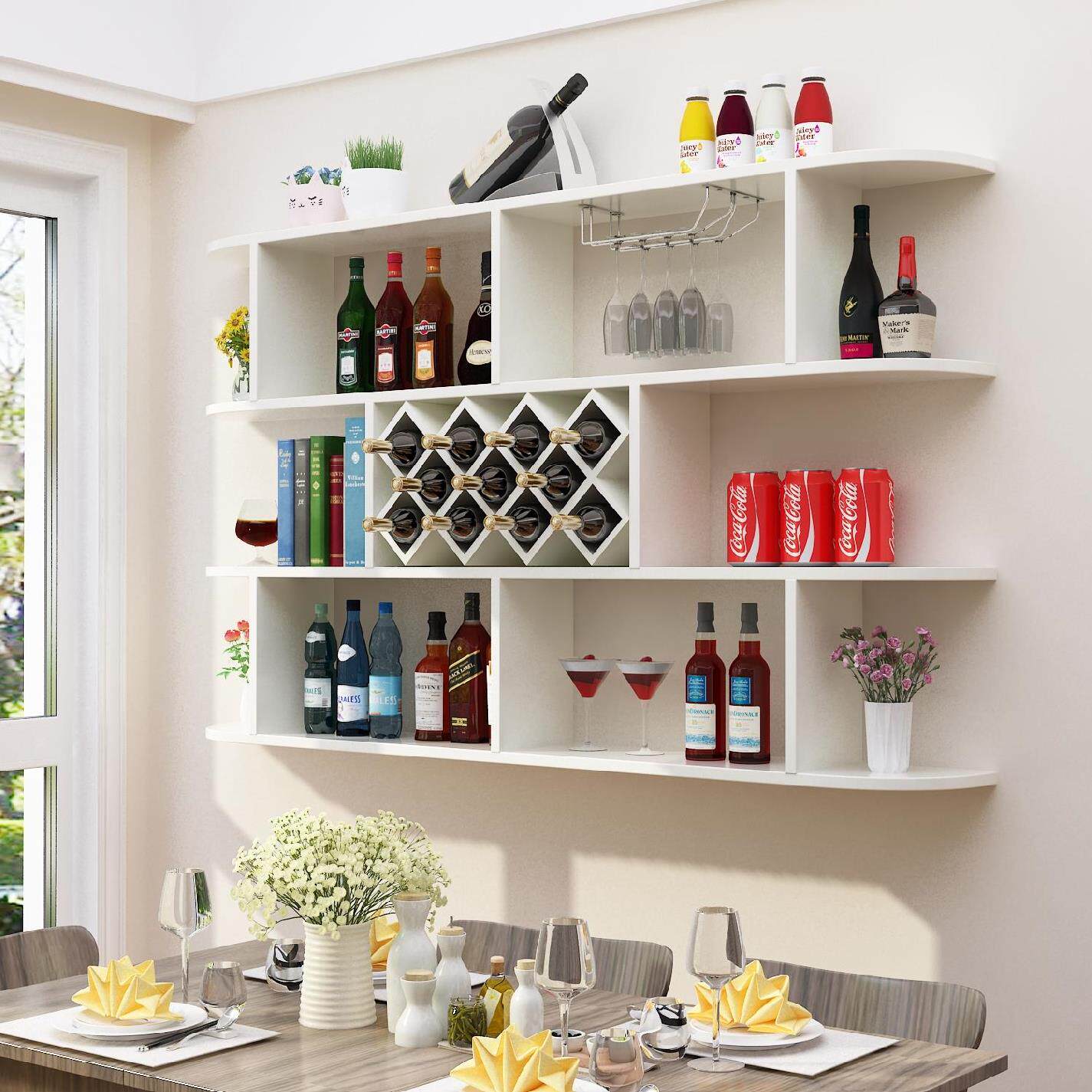 新款大气小洒柜高档餐厅餐边柜一体靠墙现代红酒酒架