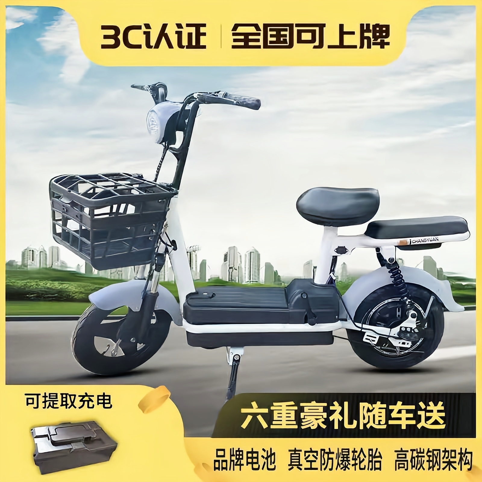 新国标电动车学生锂电池携带轻便铅酸上牌小型充电电动自行车