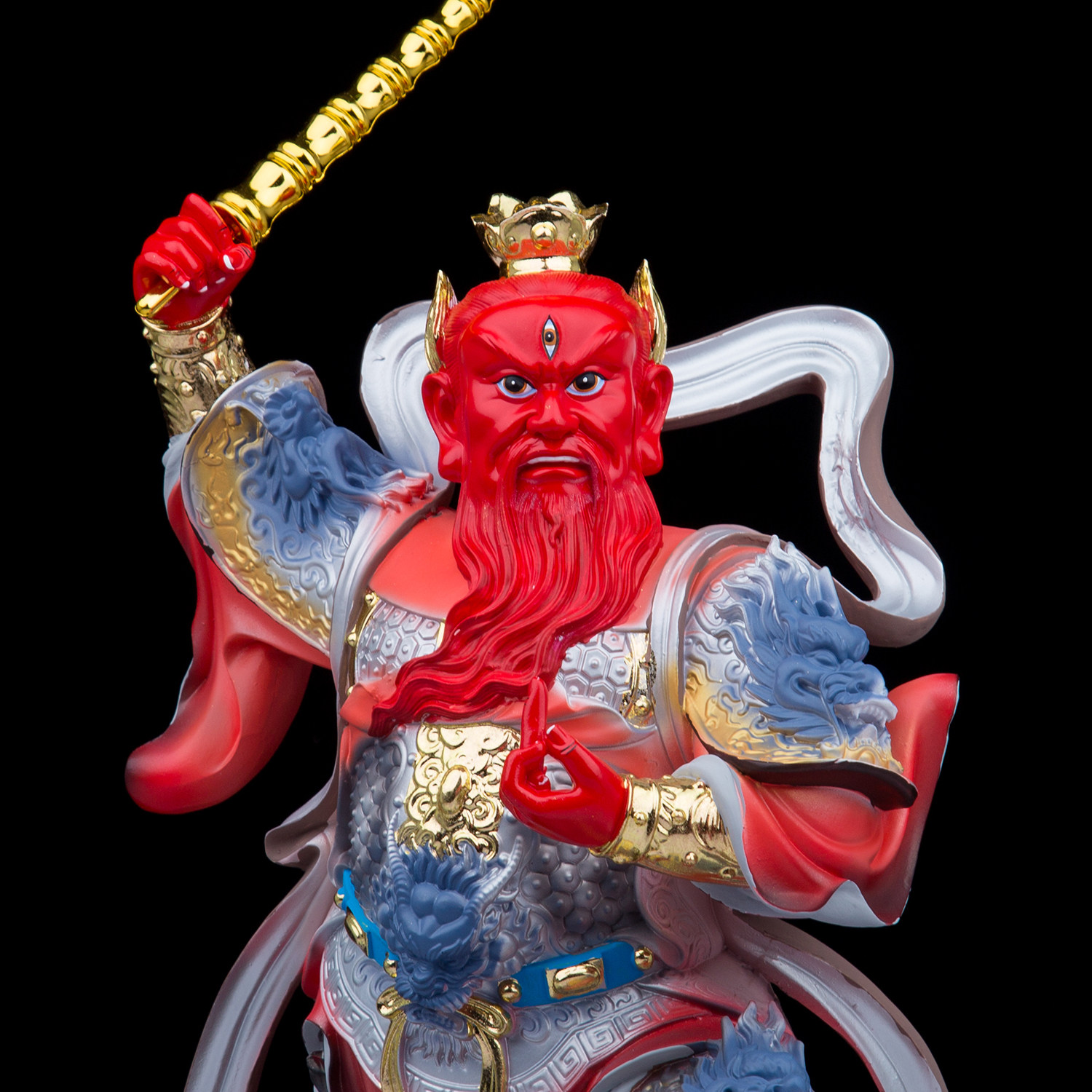 典藏王灵官神像像天王君火神菩萨护法法神汉白玉装饰摆件