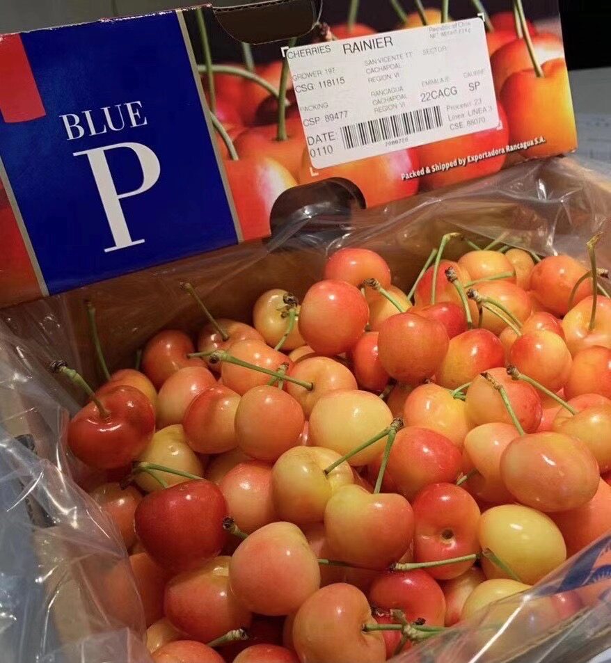 智利现货雷尼尔rainier黄色金车厘子四勾2斤圣诞送礼盒装新鲜顺丰