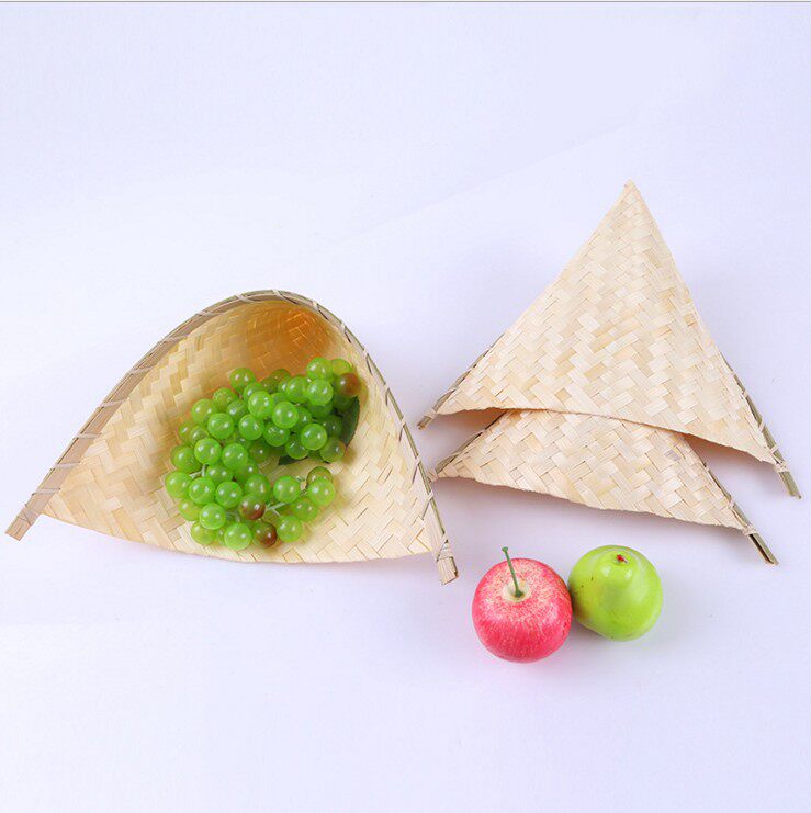 特色爆款个性酒店用品餐具簸箕造型竹编水果篮竹盘子凉菜餐盘餐具