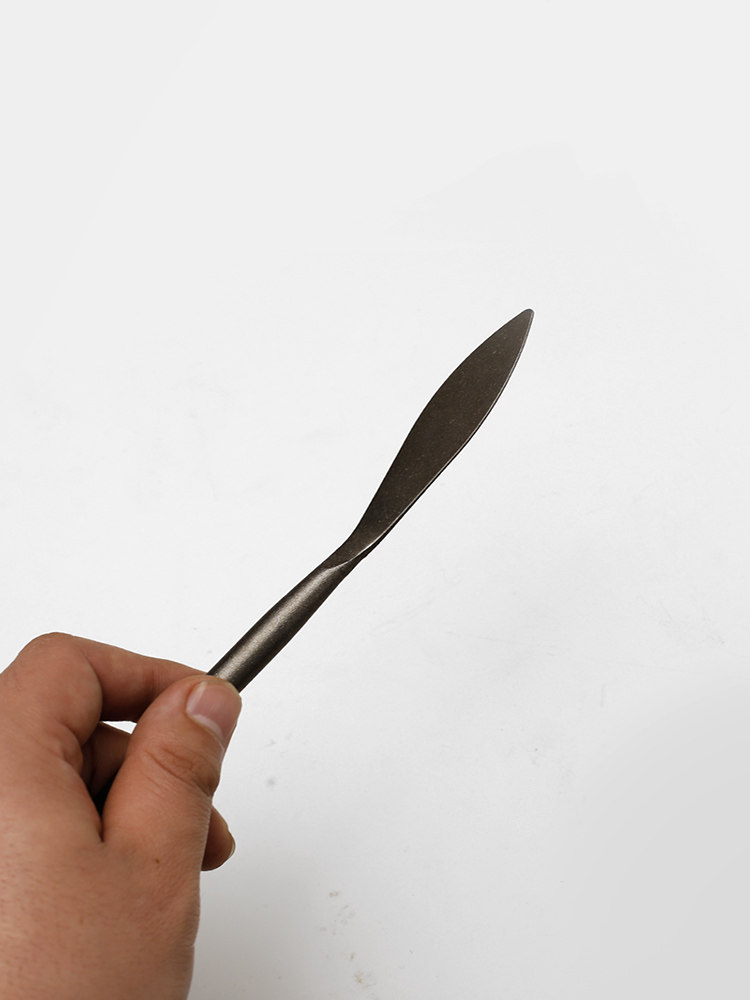 一体柳叶抹泥刀假山雕刻刀考古小手铲石雕工具树脂调拌灰填缝薄款