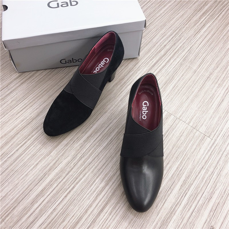 德国正品顺嘉宝2022秋冬新款粗高跟深口女单鞋及裸靴52.165 现货