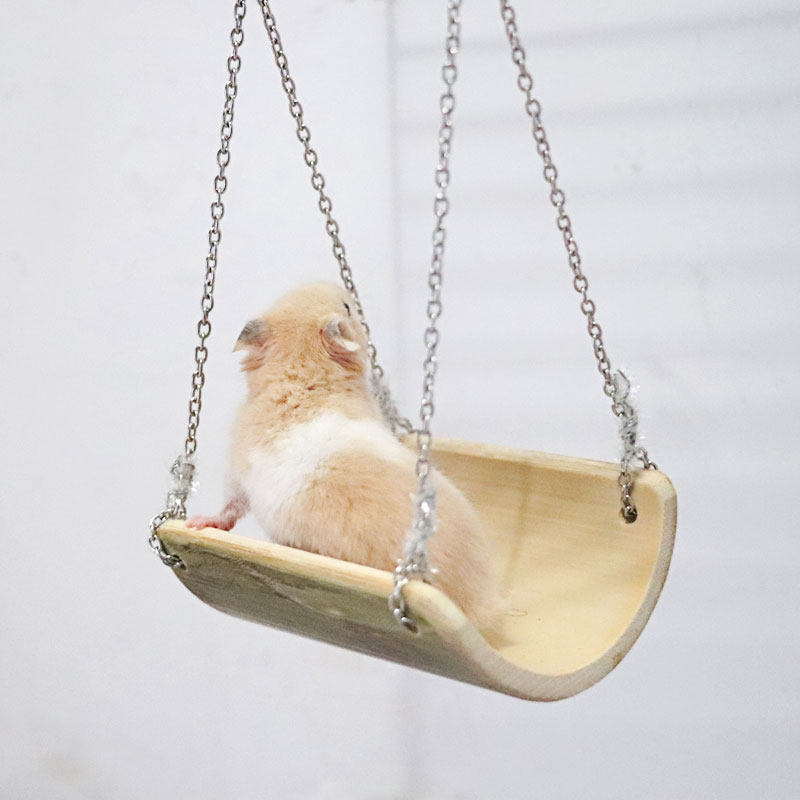 仓鼠秋千蜜袋鼯花枝鼠松鼠大号散热吊床竹子秋千小宠磨牙玩具用品