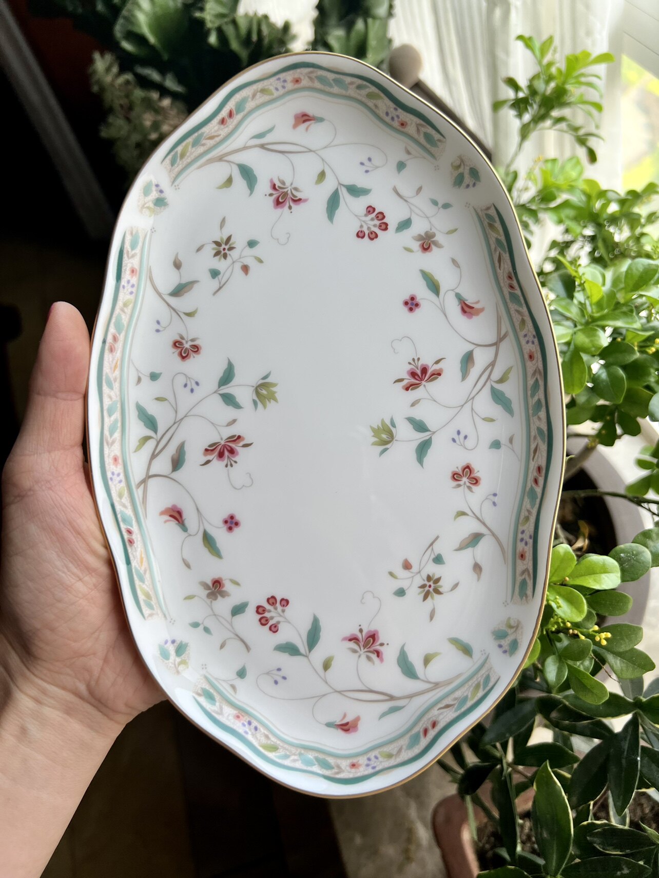 日本noritake骨瓷hanasarasa花梗平盘耳朵北京现货盘