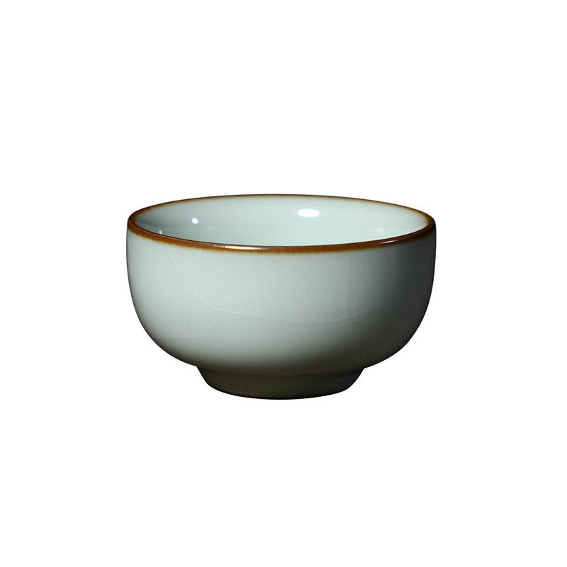 精品龙泉青瓷手工陶瓷主人杯直口杯哥窑月白釉功夫茶杯