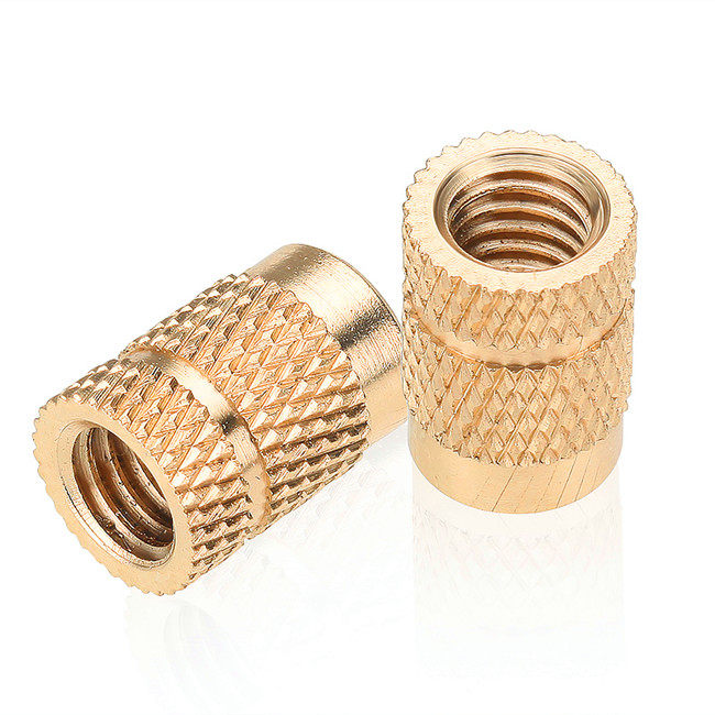 注塑热熔黄铜螺母m4镶嵌预埋冷压滚花土字通螺母