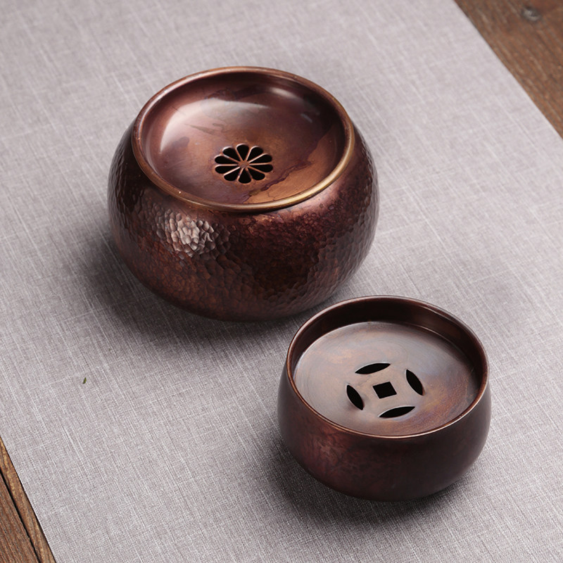 大号纯铜茶洗水盂茶渣桶建水笔洗泡茶碗杯洗工具功夫茶具茶道配件