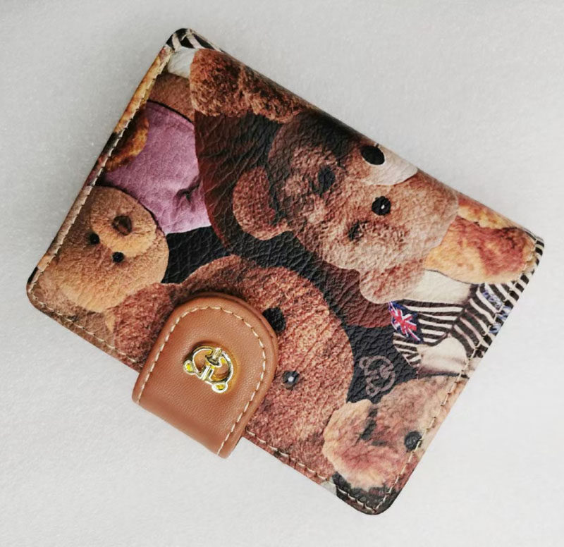 迪克熊钱包专柜正品女式短款新款皮夹子真皮牛皮钱包