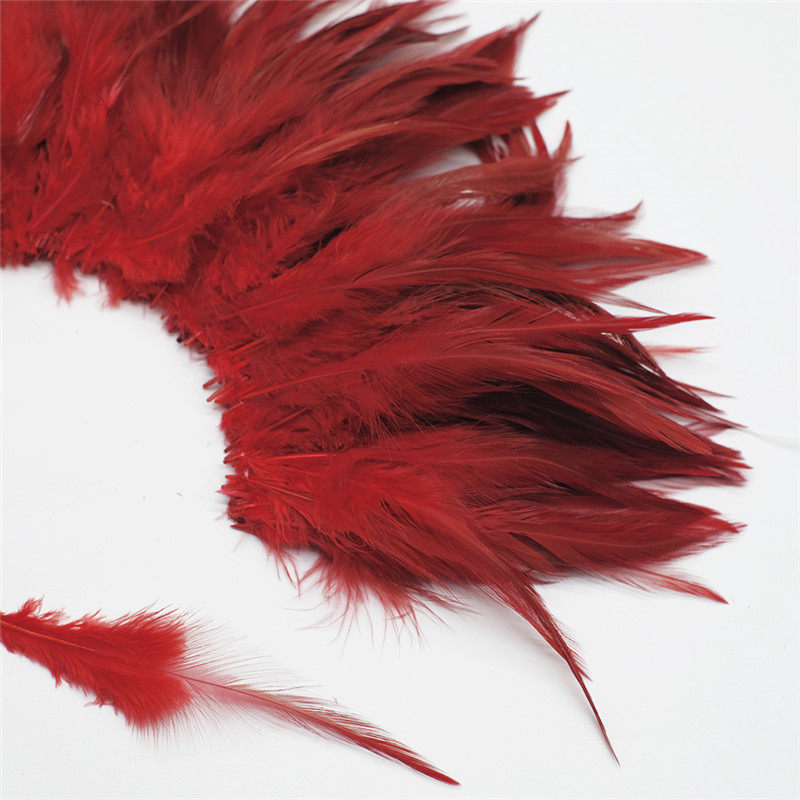 100根diy手工彩色鸡毛红尖尖毛饰品捕梦网材料服装装饰头饰羽毛