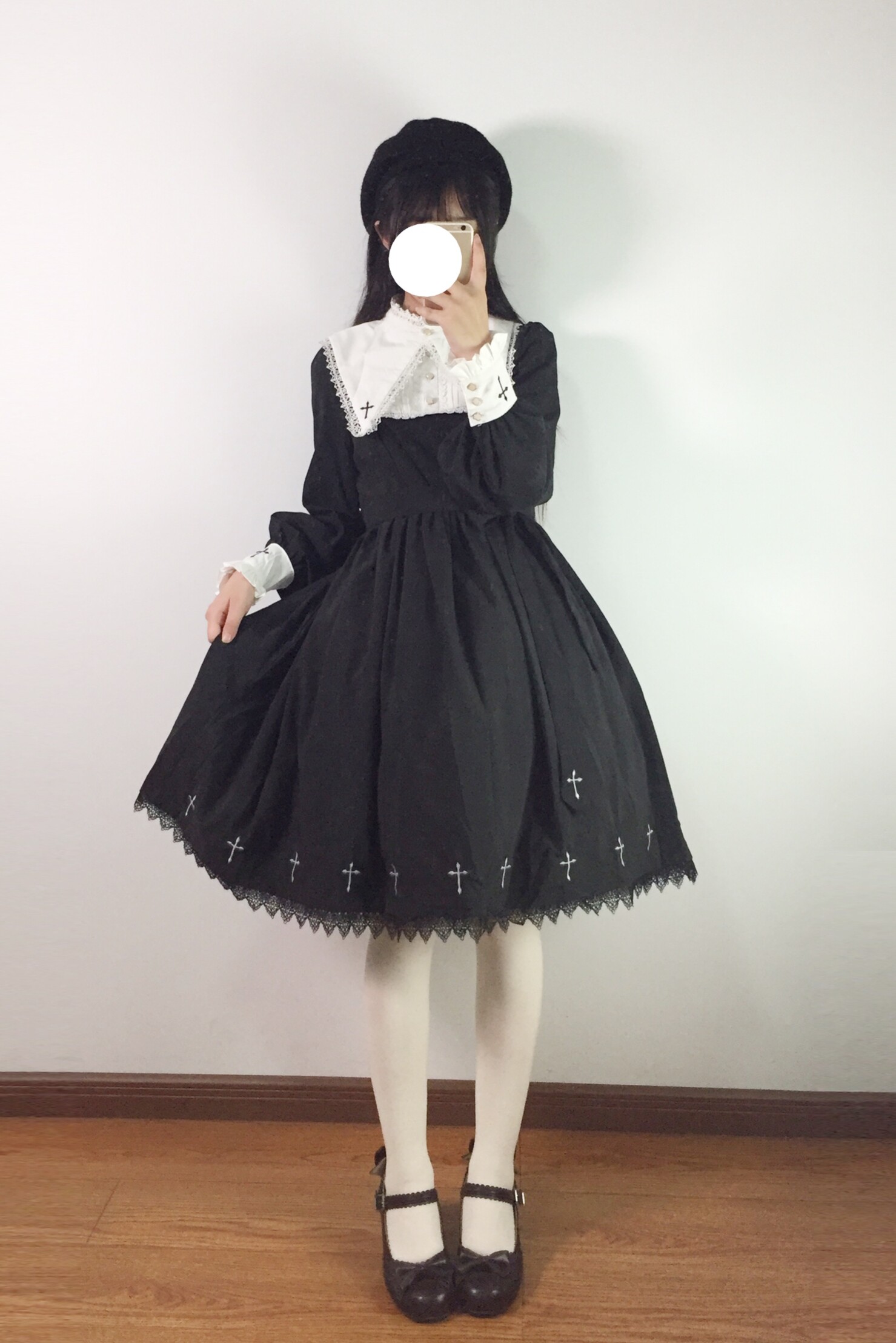 洛丽塔洋装无名诗lolita中长款朋克连衣裙学院风软妹日系少女女装