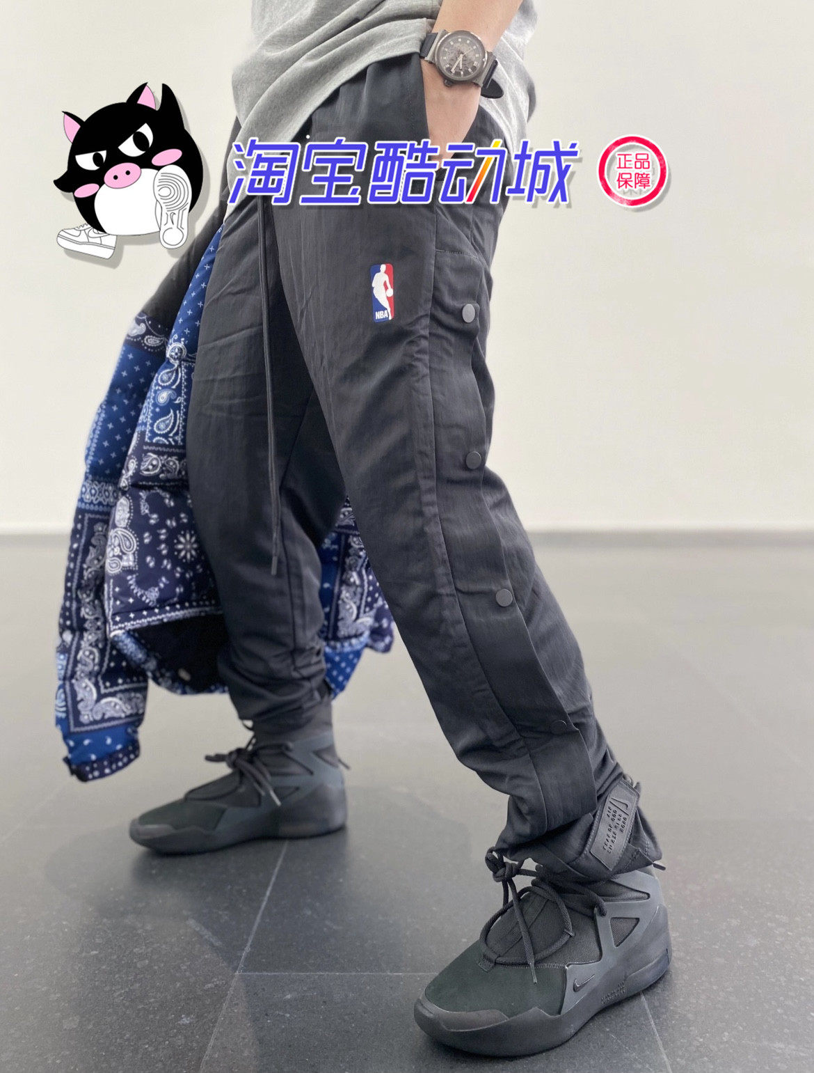 耐克nikefog联名nba拉链排扣长裤裤子运动裤cu4684