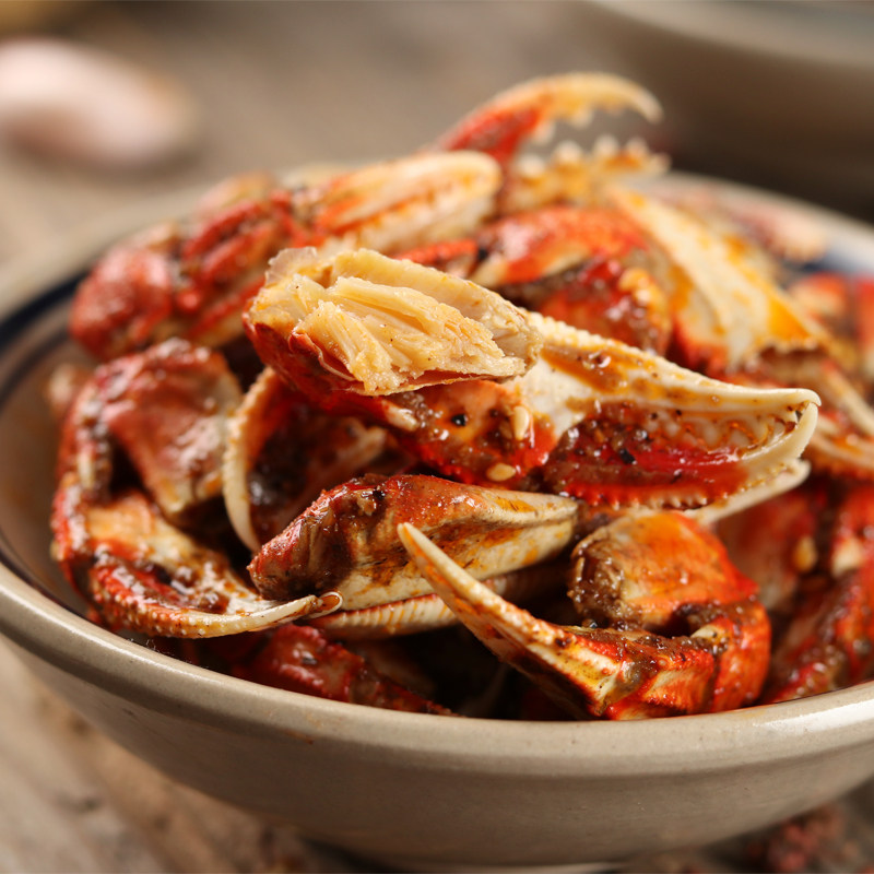 香辣蟹脚小吃包邮麻辣海鲜螃蟹即食蟹类制品蟹类制品