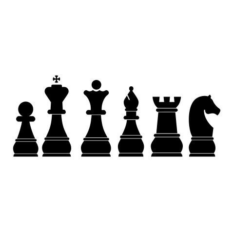 国际象棋棋子贴画国王皇后骑士chess俱乐部黑色镂空装饰墙贴