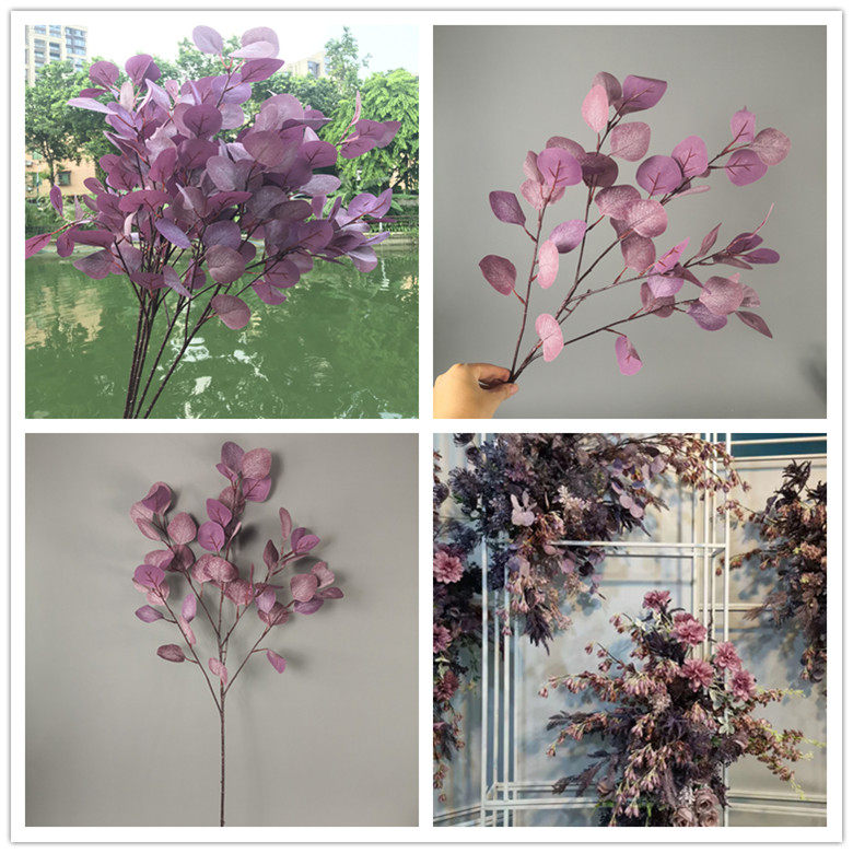 北欧仿真苹果叶圆叶插花配材配花婚庆婚礼礼花仿真花