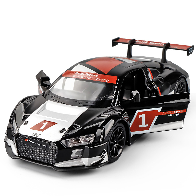 奥迪r8lms超跑跑车模型仿真合金儿童儿童玩具玩具车车模