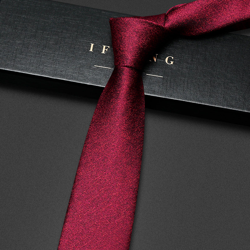 红色男士领带潮流正装商务手打西装口袋胸针领带