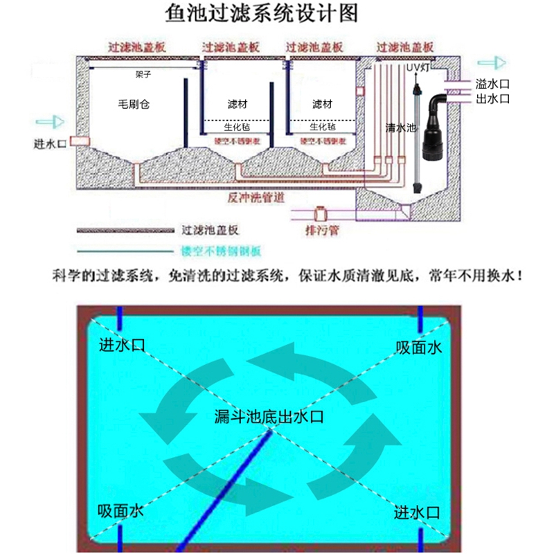 家庭鱼池过滤池结构图图片