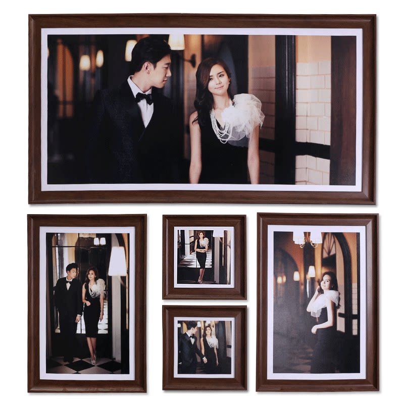 欧式全家福相框放大挂墙创意婚纱照儿童结婚照片制作简约客厅50寸