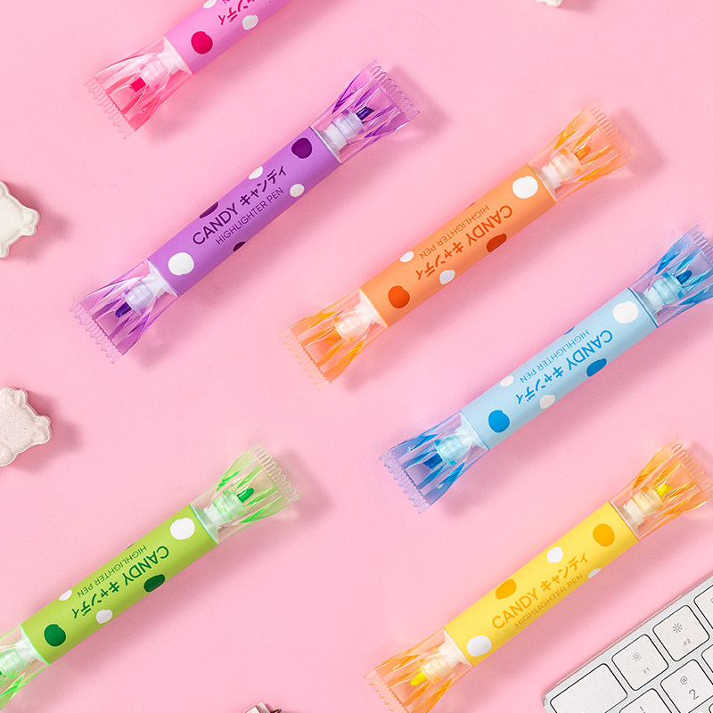 miniso名创优品6色可选学生党双头淡彩糖果荧光笔记号荧光笔