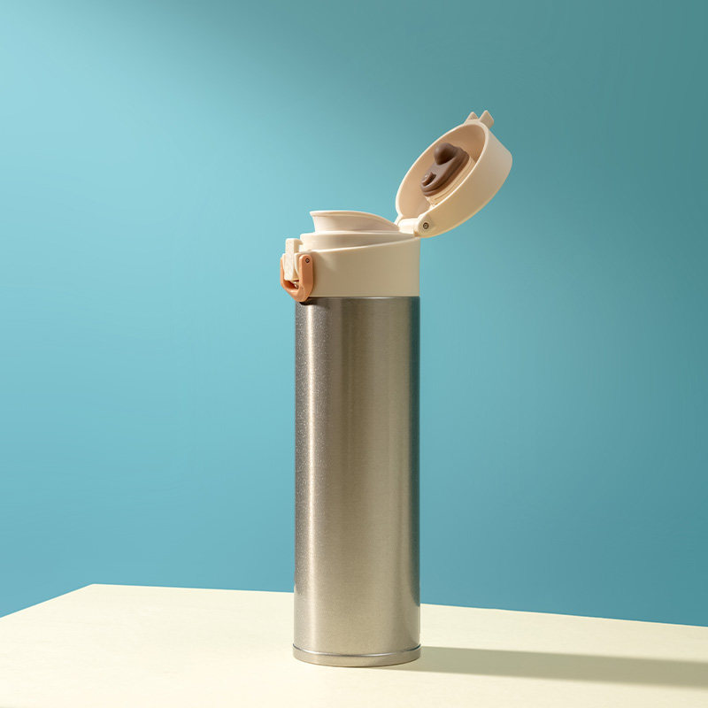 保温杯miniso名创优品时尚珠光光弹轻量不锈钢纯色保温杯