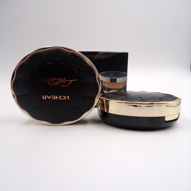 粉饼蕾琪金纱美颜双层自然遮瑕持久定妆干湿粉饼