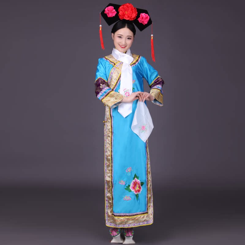 清朝古装格格服装 满族旗服女古代宫女 娘娘嬷嬷宫廷甄嬛传演出服