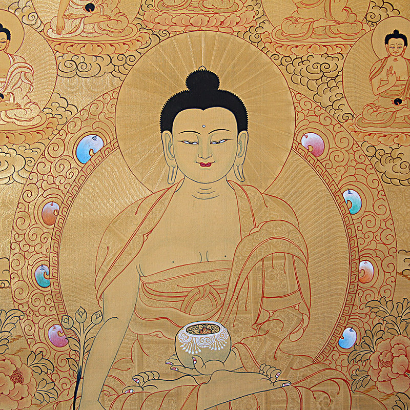 释迦摩尼佛唐卡尼泊尔纯手绘手工西藏唐卡挂画释迦牟尼居家装饰画