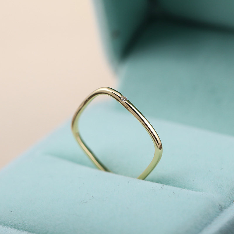 小方戒指方形纯银简约网红光圈指环环潮ins戒指