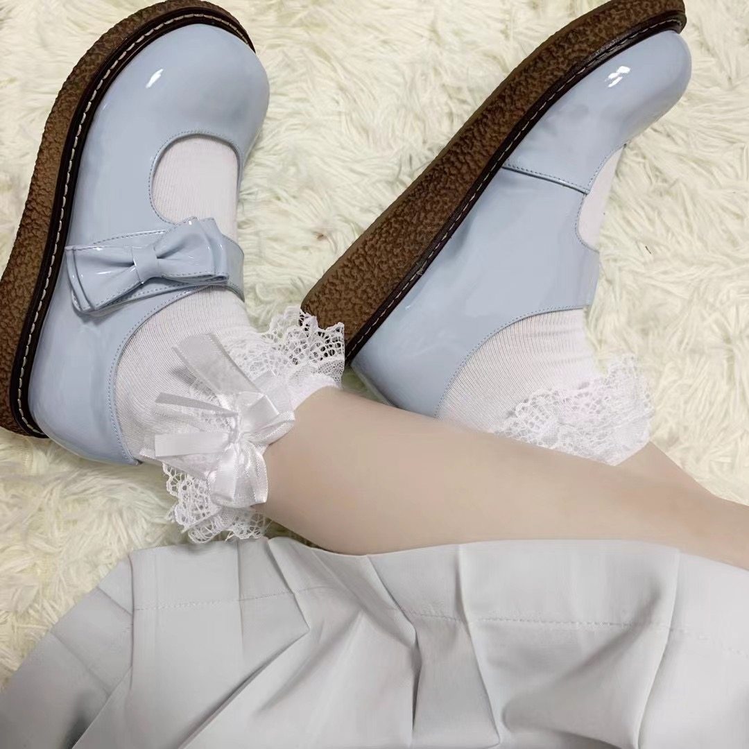 可可爱爱过夏天日系蕾丝蝴蝶结短袜花边少女女学生短袜