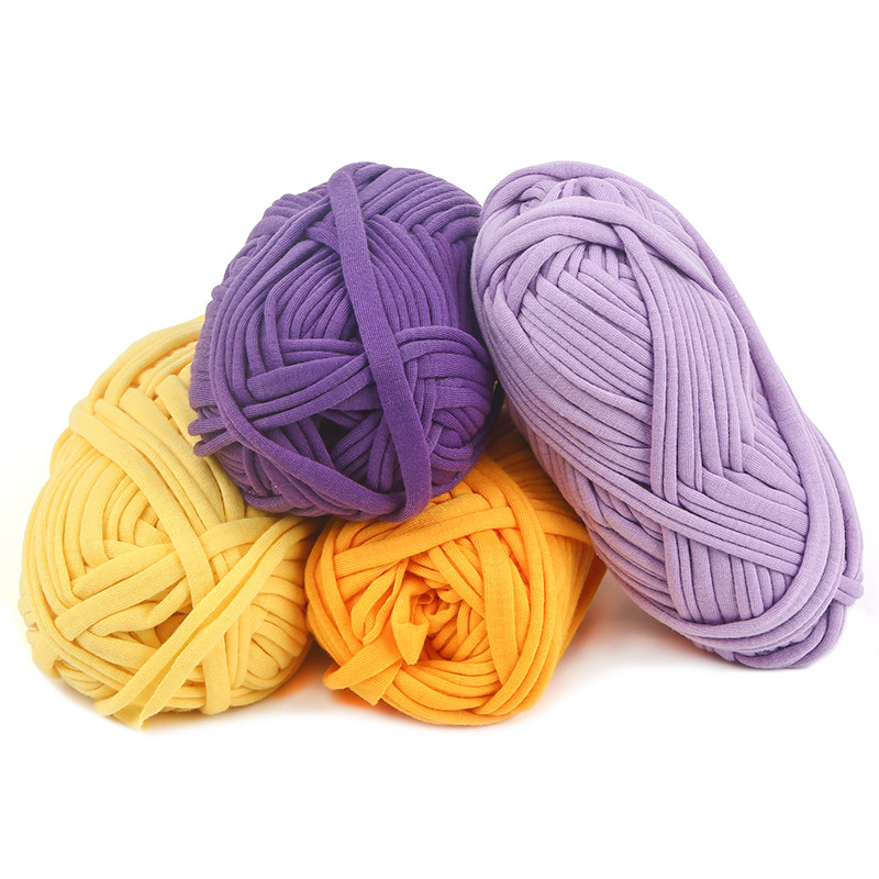 布条线手编坐垫地毯包包线手工粗线混色纯色编钩线diy绒毛线包邮