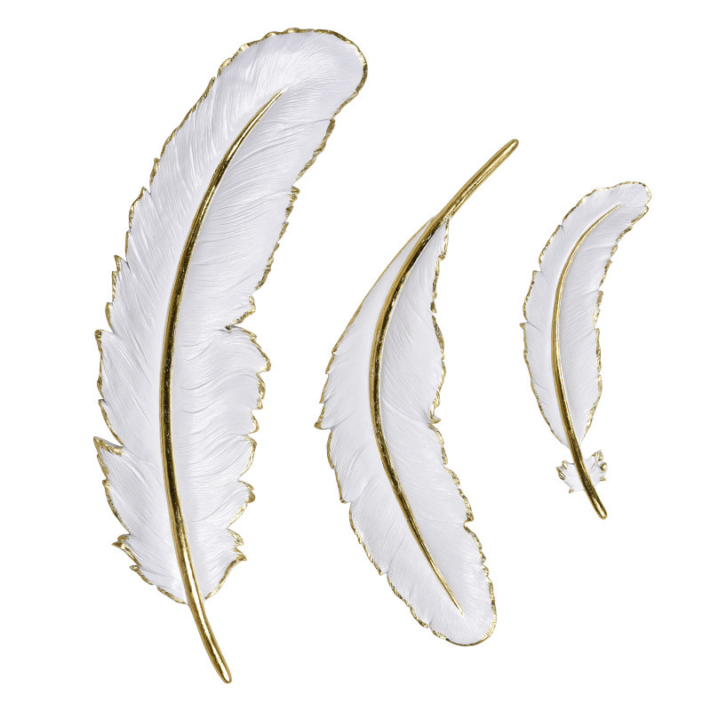 简约ins风羽毛挂件创意现代沙发背景墙上壁挂欧式客厅挂饰装饰品