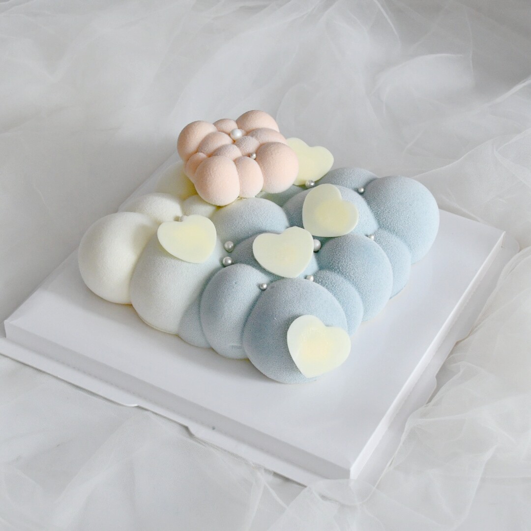 创意云朵3d慕斯酸芝卡通生日蛋糕简约可爱广州新鲜生日蛋糕