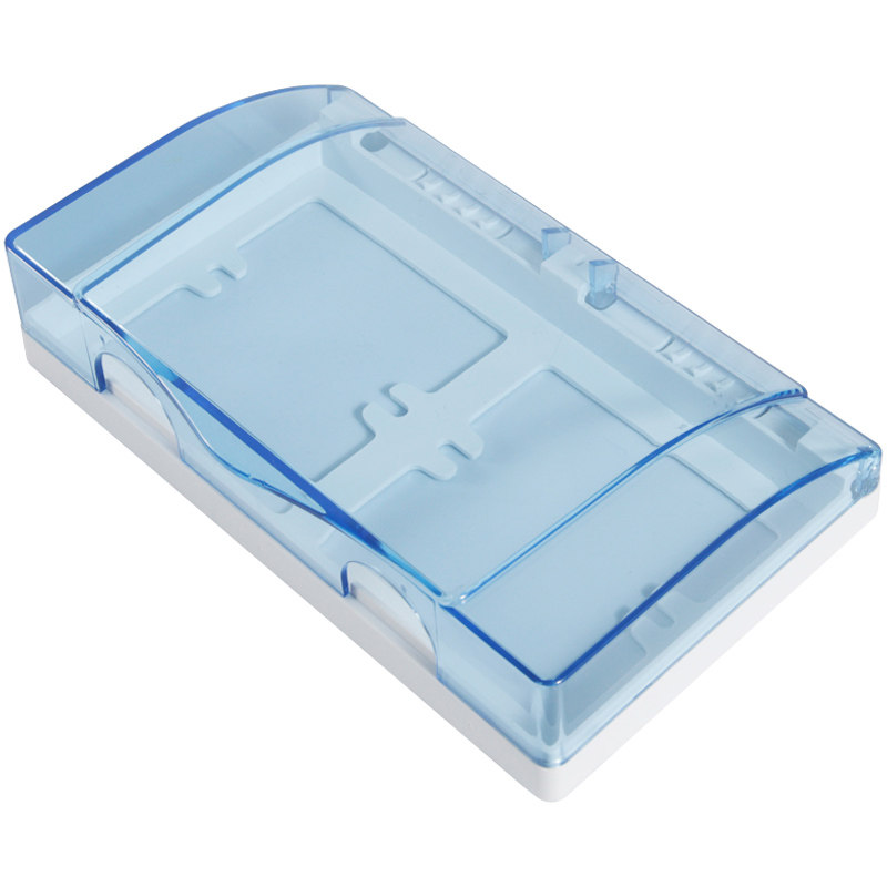 防水二位开关插座连体双联蓝色防溅盒浴室插座防溅盒